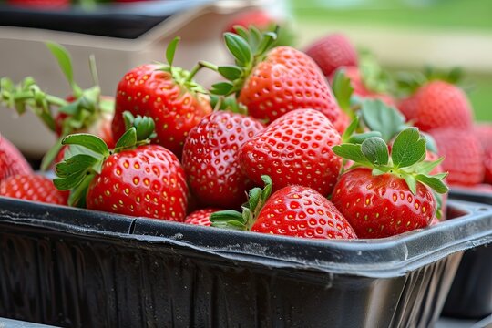 Freshly picked strawberries