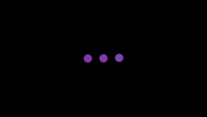 Loading Dots in Blue and Purple Color Transition Animation on Black Screen. Chroma Key Loading Animation for Tech Concepts. Isolated 4K Loading, Downloading or Buffering Animation with Seamless Loop.