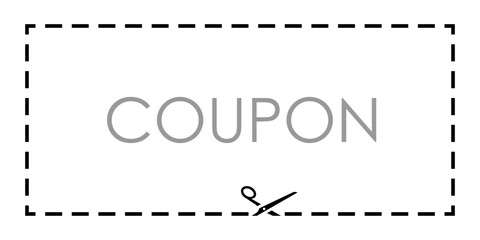 Fototapeta premium Coupon flat style black line color isolated on white vector background 10 eps