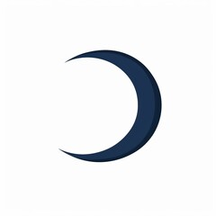 Sophisticated Minimalist Logo with Stylized Navy Crescent Moon on White Background
