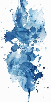 Vibrant blue watercolor splash on a pure white background, invoking a sense of creativity and freedom.