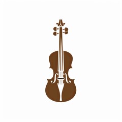 Obraz na płótnie Canvas Elegant and Simple Stylized Violin Vector Logo on a White Background
