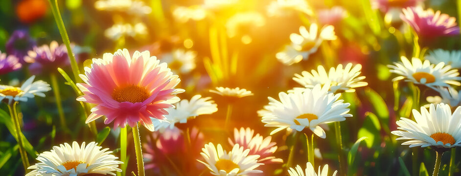  Image of beautiful wildflowers close up