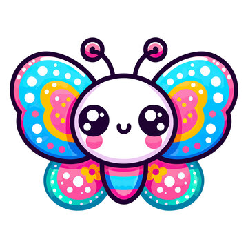 cartoon cute beauty butterfly icon character
