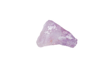Amethyst mineral stone macro on white background