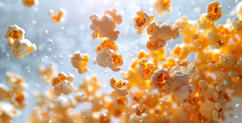 popcorn floating in the air