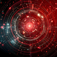 abstract background with circles  technology, space, radar, light, circle, fractal, design, illustration, pattern, texture, wallpaper, concept, computer, digitalAi generated 