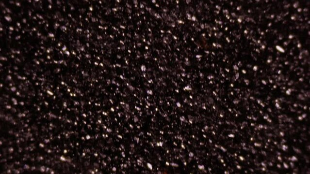 Diamond file under microscope, 40x magnification. High precision abrasive for processing wide range of materials. Electrochemical and vacuum deposition of diamond microcrystals onto base. Metal