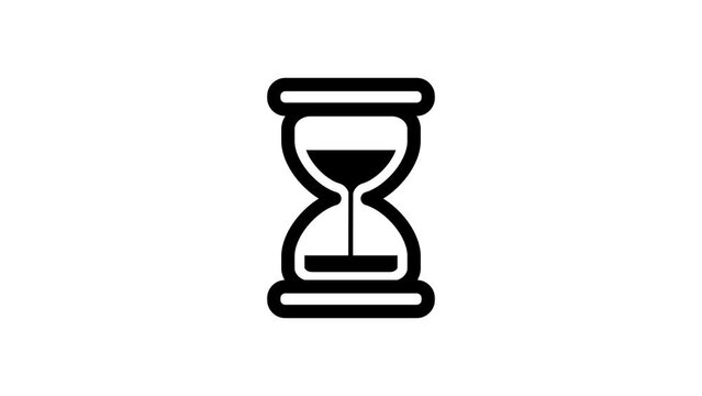 Hourglass loop animation. Alpha channel, transparent background. 4K resolution