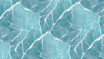 seamless pattern with cracked texture of blue ice in winter on frozen background with cracks