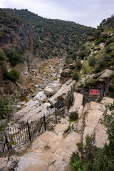 Panorama landscape of rock formations of Tasyaran Valley Natural Park canyon ( Tasyaran Vadisi) . Located in Usak (Usak), Turkey