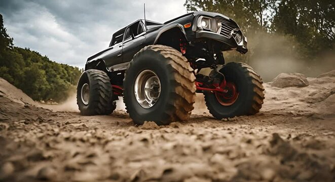 Monster truck in the mud.