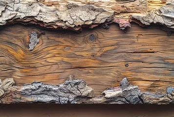 Foto auf Leinwand a piece of wood with cracks © Maria