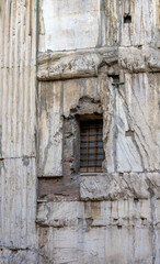 Fototapeta na wymiar Ancient Roman Wall with a window at the sea or the Pantheon 