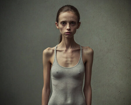 Anorexic and weight obsessed young woman