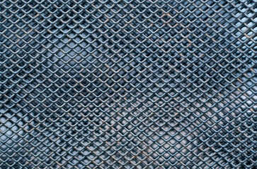 Black embossed decorative metal grid with small squares