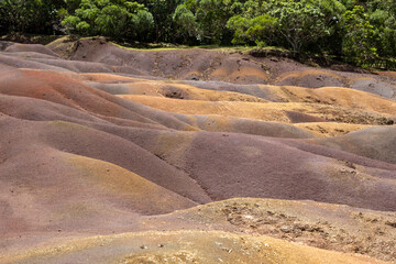 The beautiful Seven Colored Earth (Terres des Sept Couleurs), Chamarel, Island Mauritius, Indian Ocean, Africa