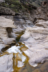 Panorama landscape of rock formations of Tasyaran Valley Natural Park canyon ( Tasyaran Vadisi) . Located in Usak (Usak), Turkey