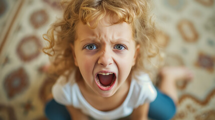Child screaming with frustration.