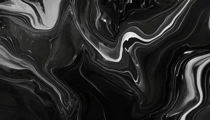 Dekokissen 4k deep black liquid abstract background dark fluid water surface acrylic elegant cover 3d creative dynamic poster black friday sale bg luxury premium marble wave © Dayami
