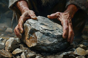 Let those among you who have not sinned, cast the first stone. - obrazy, fototapety, plakaty