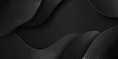 Black abstract background with carbon texture, dots and gradient in modern style Generative AI - obrazy, fototapety, plakaty