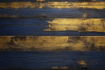 blue and golden painted wood wall wooden plank board texture background with grains and structures...