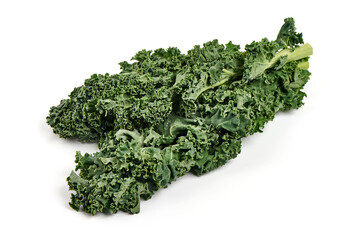 Kale leaf salad vegetable, isolated on white background.