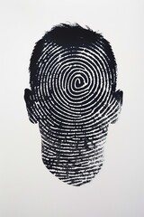 Human head made out of a fingerprint.