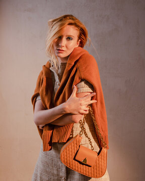 Fashionable studio cosy portrait 