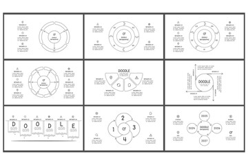 Set puzzle concept for infographic with 3, 4, 5, 6 steps, parts or processes. Template for web on a background.