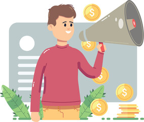man with megaphone