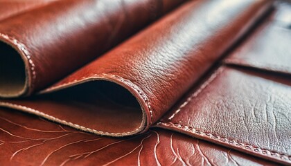 abstract background of genuine red cartier leather - obrazy, fototapety, plakaty