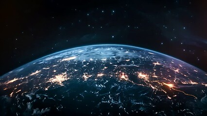 Earth embraced by network clouds.generative ai