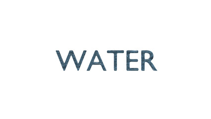 3D Water Text Without Background