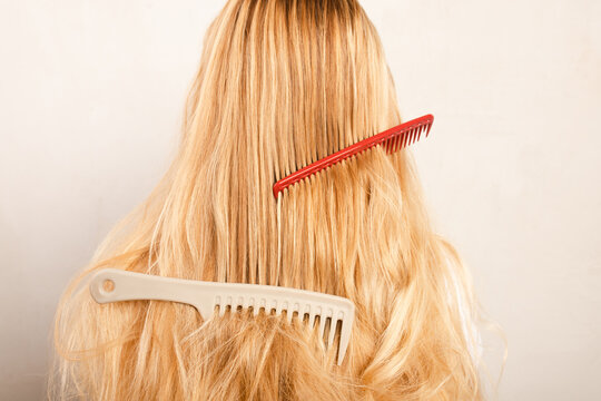 Combs in hair conceptual 