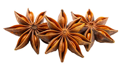 Star anise spice isolated on transparent background. Spices for cooking.