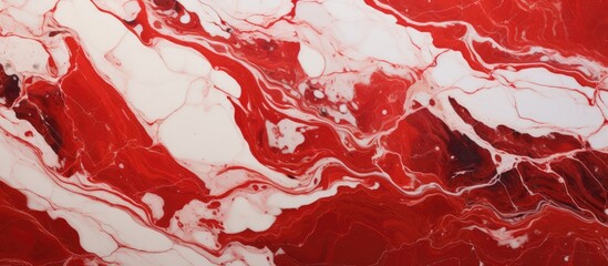 Marble with abstract red design. - obrazy, fototapety, plakaty
