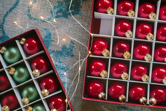 Still life with Christmas decorations.