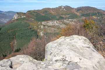 Obraz premium Autumn of sanctuary Belintash at Rhodope Mountains, Bulgaria