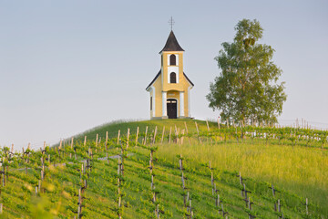 Fototapeta na wymiar Dreisiebnerkapelle, Karnerberg, Südsteirische Weinstrasse, Windische Bühel, Steiermark, Österreich