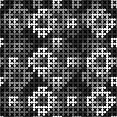 Seamless pattern. Circles ornament. Figures background. Digital paper, web designing, textile print. Geometrical backdrop. Simple shapes wallpaper. Dots motif. Vector.