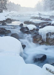 winterliche Enns, Ennstaler Alpen, Nationalpark Gesäuse, Steiermark, Österreich