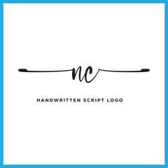 NC initials Handwriting signature logo. NC  Hand drawn Calligraphy lettering Vector. NC letter real estate, beauty, photography letter logo design.