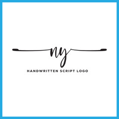 NY  initials Handwriting signature logo. NY  Hand drawn Calligraphy lettering Vector. NY letter real estate, beauty, photography letter logo design.
