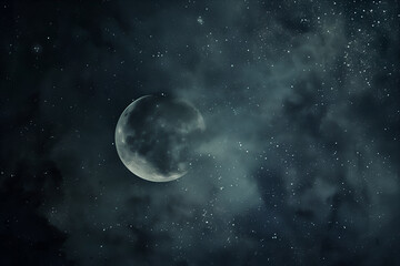 Obraz premium Full moon against a dark sky