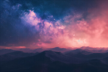 Naklejka premium Beautiful sky and milky way