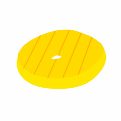 Pineapple ring slice toasted fruit. Vector illustration in cartoon flat style isolated on white background. For menu, logo, ingredients, dish composition, burger shop, restaurant, poster.