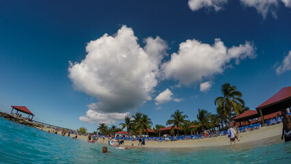 Tropical beach of Princess Cays Island