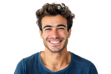 Obraz premium Studio portrait of a handsome young white Americana man with a beautiful smile wearing casual outfits looking at camera, isolated on transparent png background.